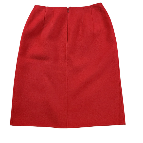 Talbots Faux Wrap Skirt Size 4 100% Wool Lined Career Classic A-Line Christmas - Picture 2 of 4